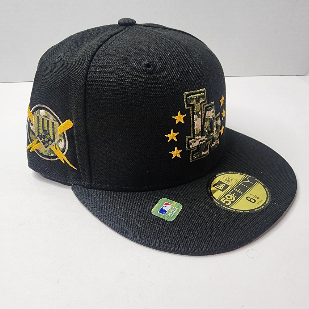 New Era LA Dodgers Military Salute To Service 24 59Fifty Hat Size 6 7/8 Black